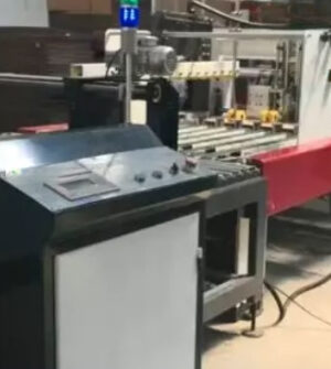 Automatic bottom folding gluing with flexo printing slotting die-cutting and auto bundling machine